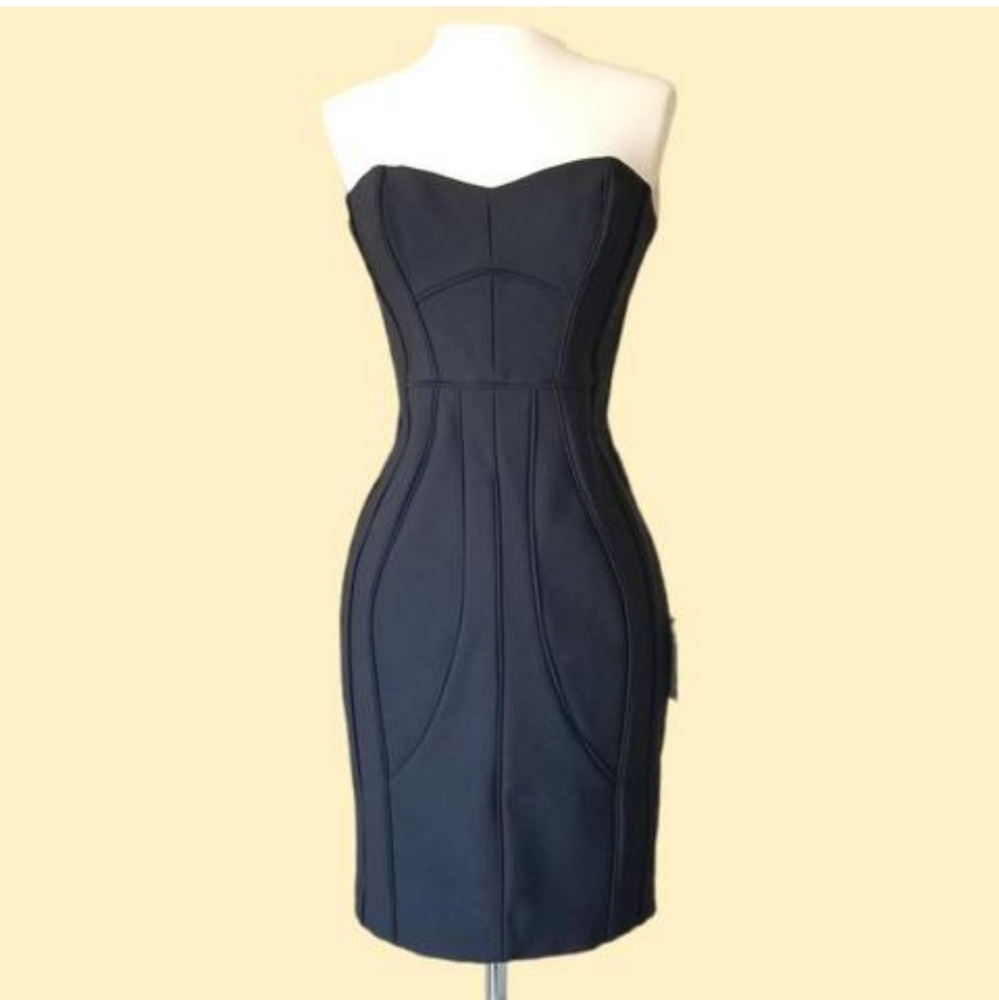NWT Laundry by Shelli Segal Black Strapless Dress